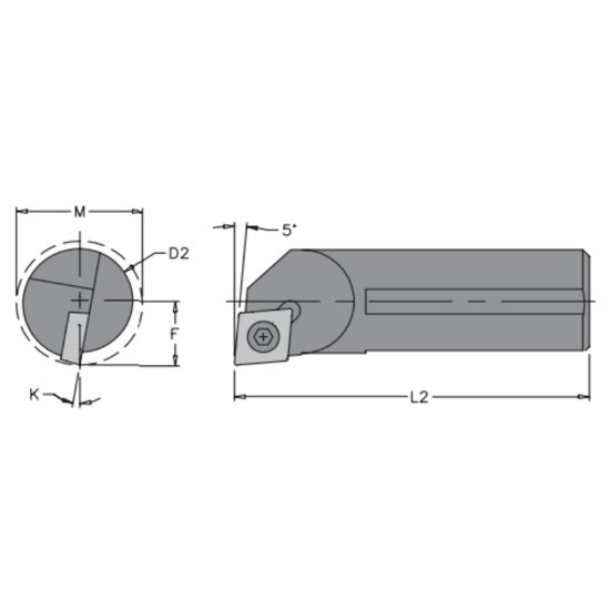Picture of Everede Tool E10S SCLPL-3 80.0 ° Boring Bar Dia0.6250 Positive 0.6250 15.88mm - 5/8Cutter Dia